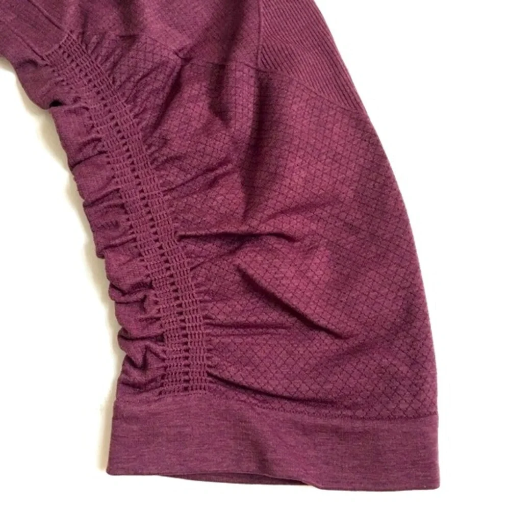 Lululemon The Flow Compression Ruched Crop II Thights Heathered Berry Yum Size 4